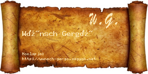 Wünsch Gergő névjegykártya